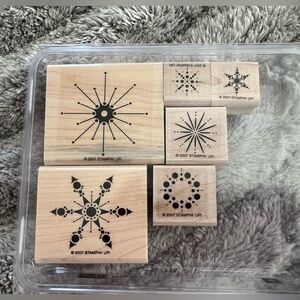 Stampin’ Up! Christmas Theme Snow Burst 2007 Set of 6 Stamps Retired